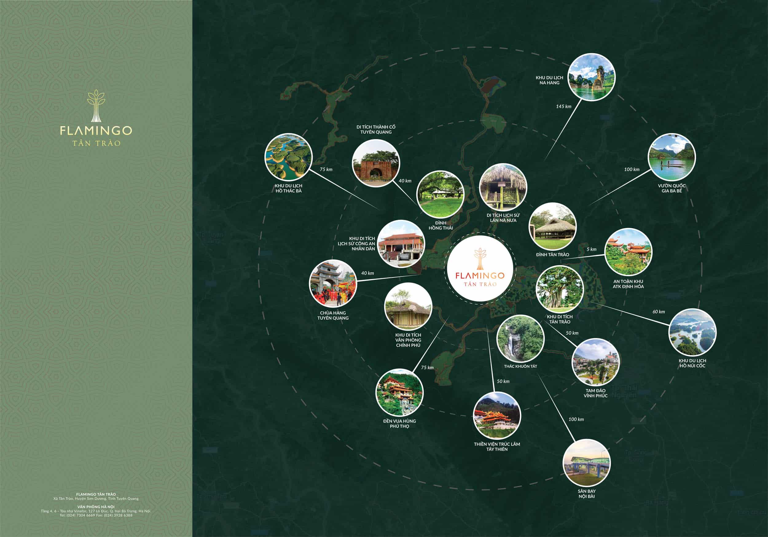 Bản đồ kết nối dự án Flamingo Tân Trào Tuyên Quang